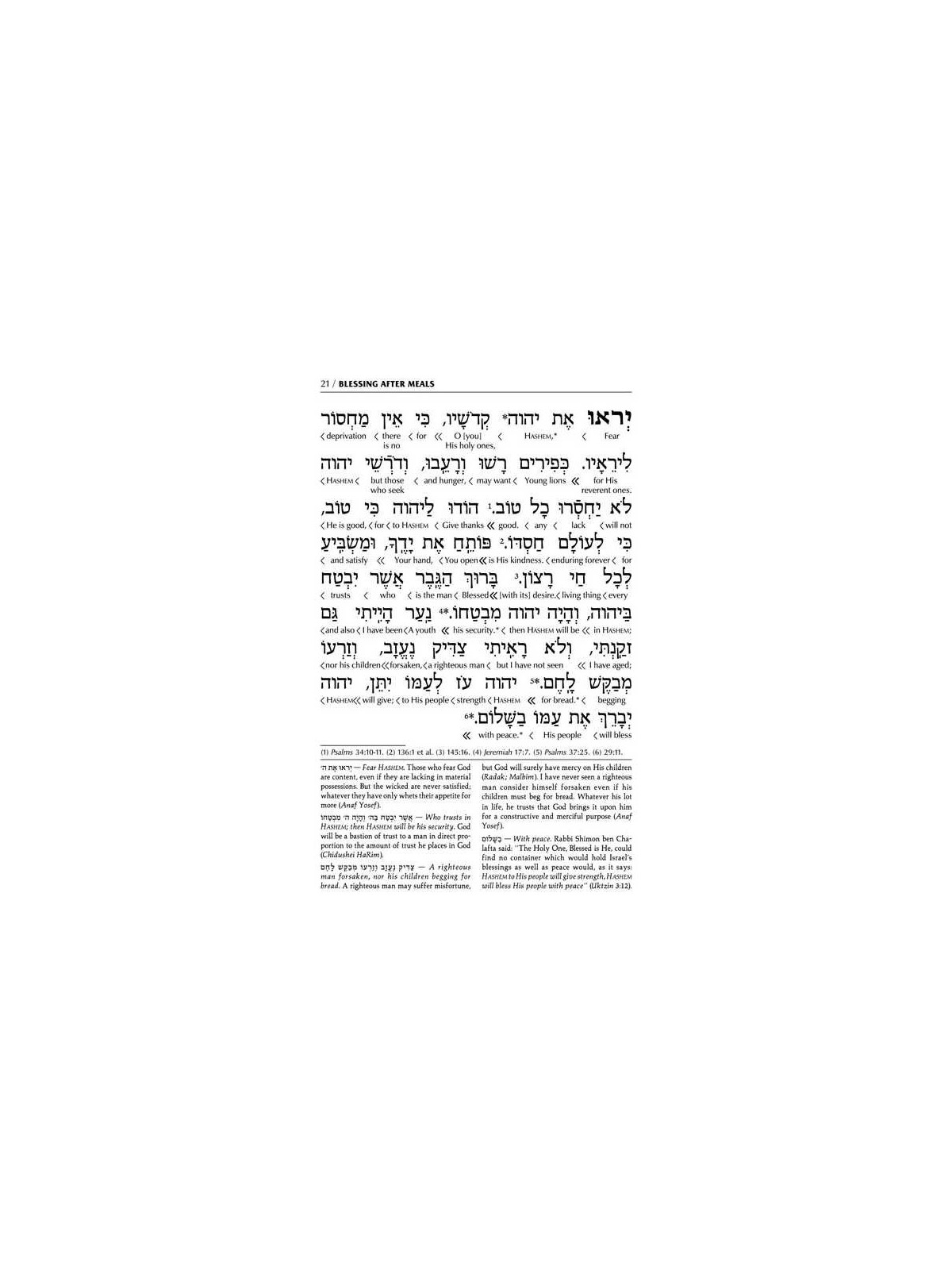 Schottenstein Edition Interlinear Birchon - White  | Books | Judaica