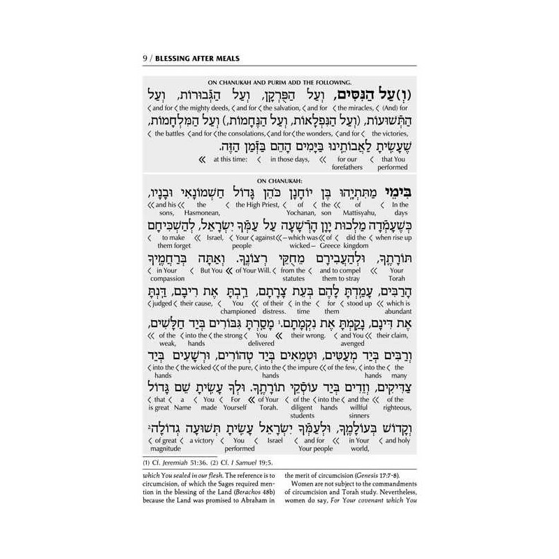 Schottenstein Edition Interlinear Birchon - White  | Books | Judaica