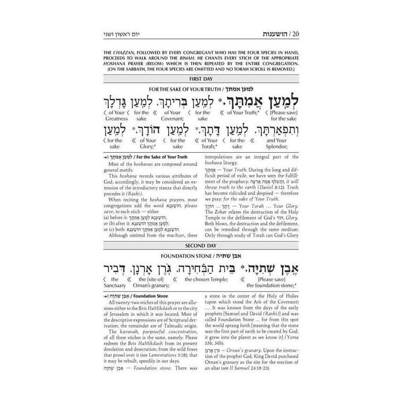 Schottenstein Interlinear Hoshanos - Pocket Size | Books | Judaica