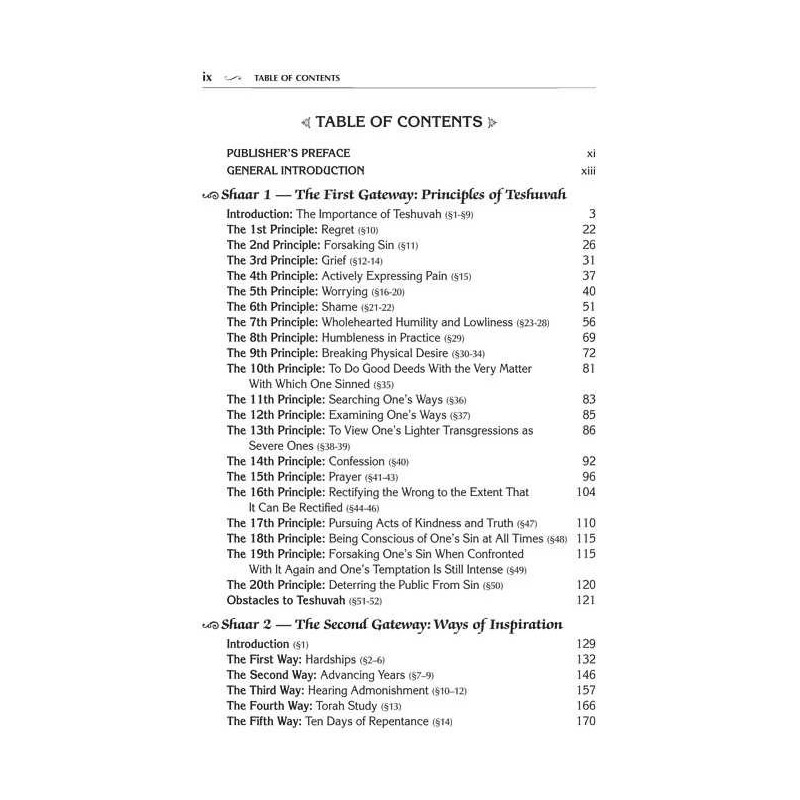 Shaarei Teshuvah / Gateways of Teshuvah - Jaffa Ed | Books | Judaica