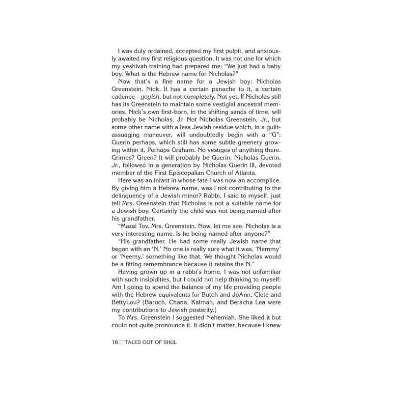 Tales Out Of Shul: Shaar Press - Hardcover | Books | Judaica