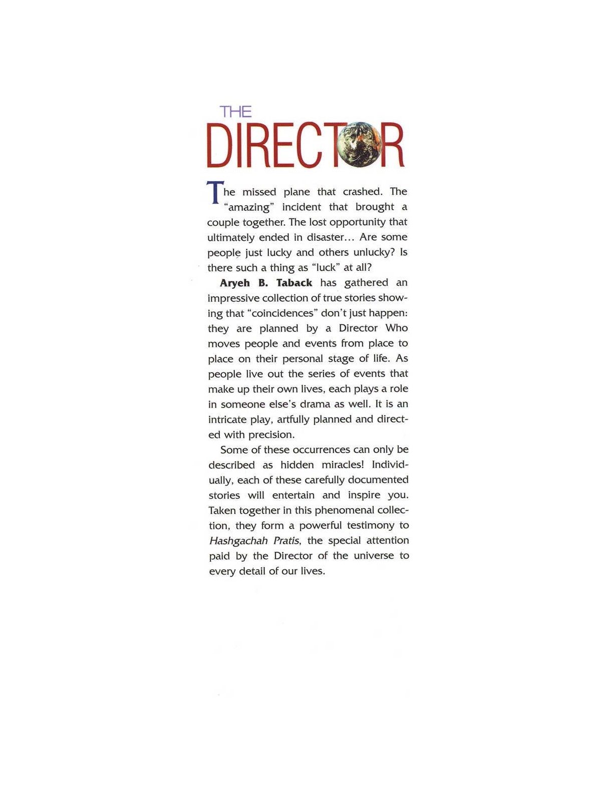 The Director - Hardcover | Books | Judaica