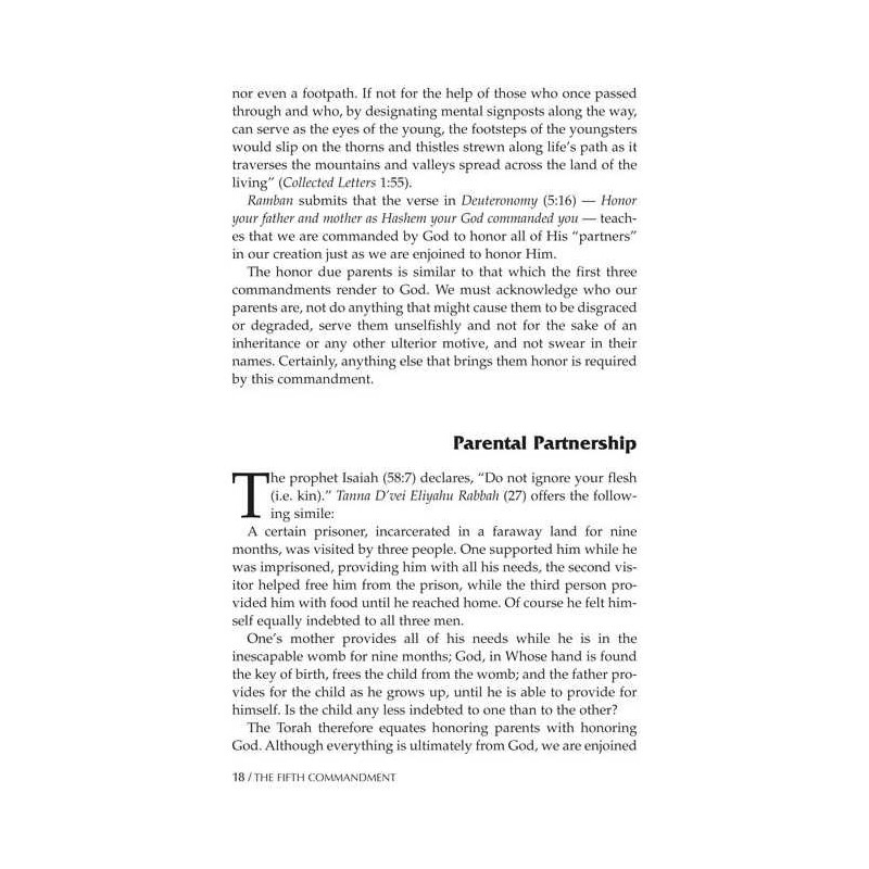 The Fifth Commandment: Honoring Parents - Hardcove | Books | Judaica