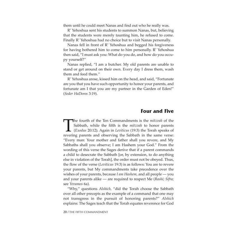 The Fifth Commandment: Honoring Parents - Hardcove | Books | Judaica