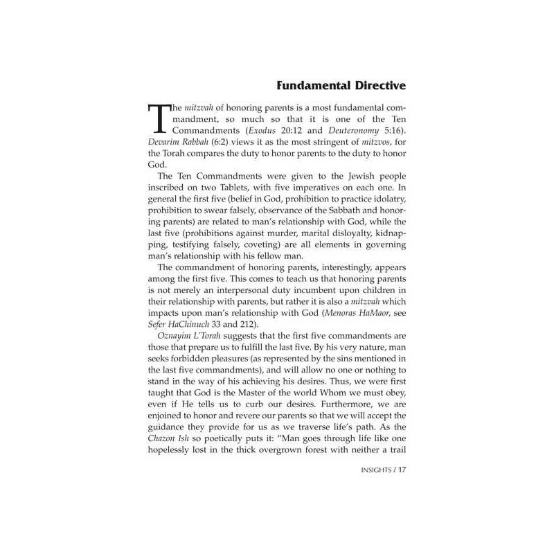 The Fifth Commandment: Honoring Parents - Hardcove | Books | Judaica
