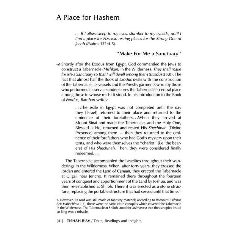Tishah B'av: Texts, Readings, And Insights - Hardc | Books | Judaica