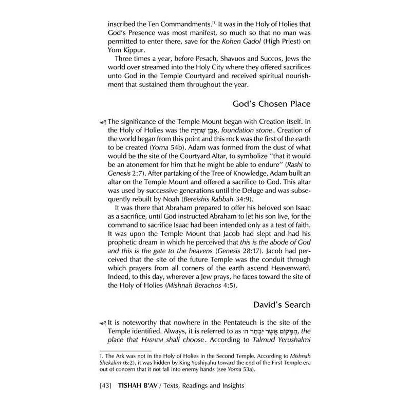 Tishah B'av: Texts, Readings, And Insights - Hardc | Books | Judaica