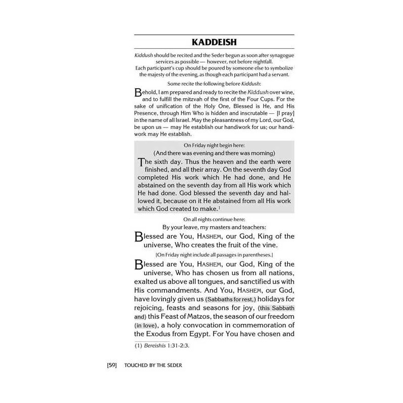 TOUCHED BY THE SEDER (H/C) | Passover | Judaica