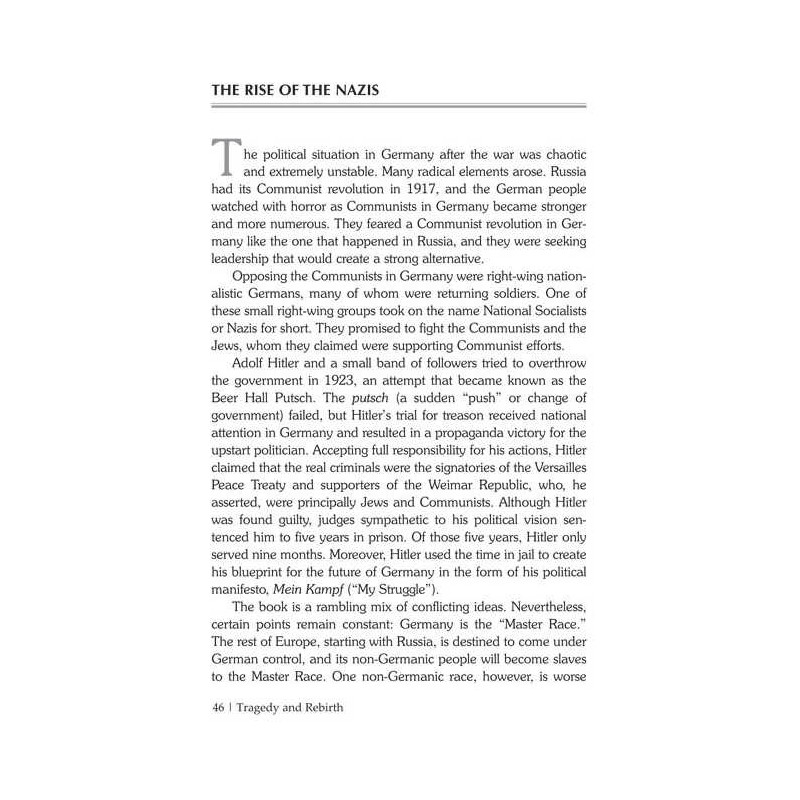 Tragedy and Rebirth - Hardcover | Books | Judaica