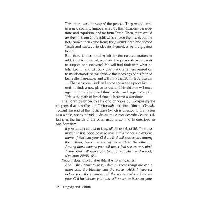 Tragedy and Rebirth - Hardcover | Books | Judaica