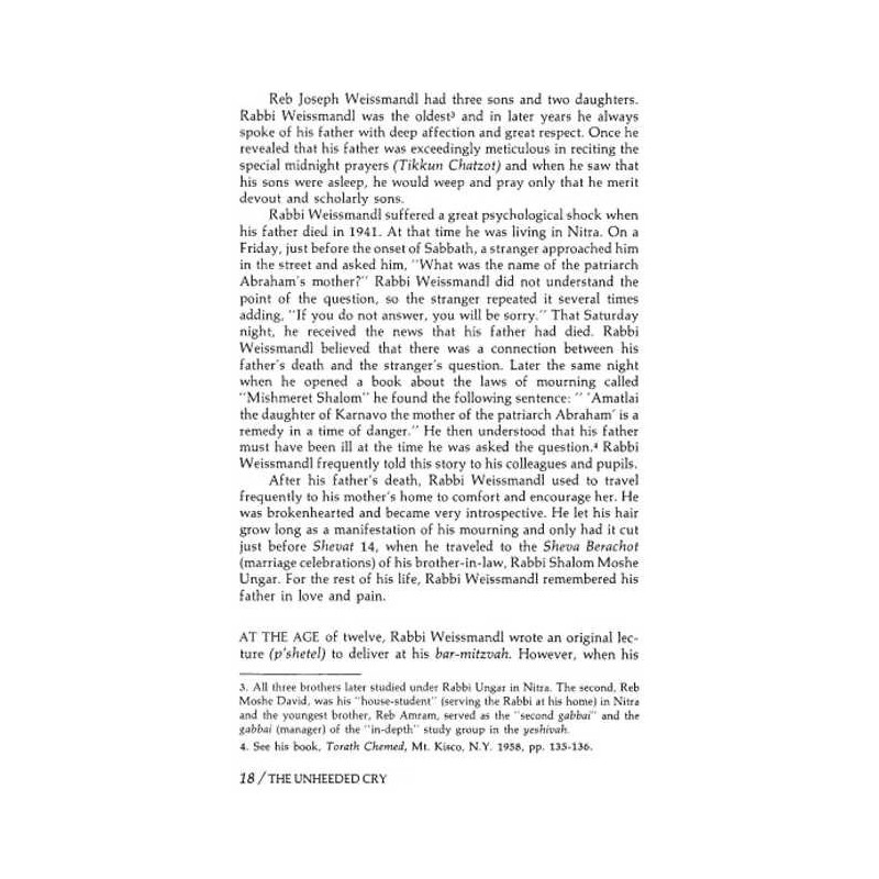 The Unheeded Cry - Hardcover | Books | Judaica