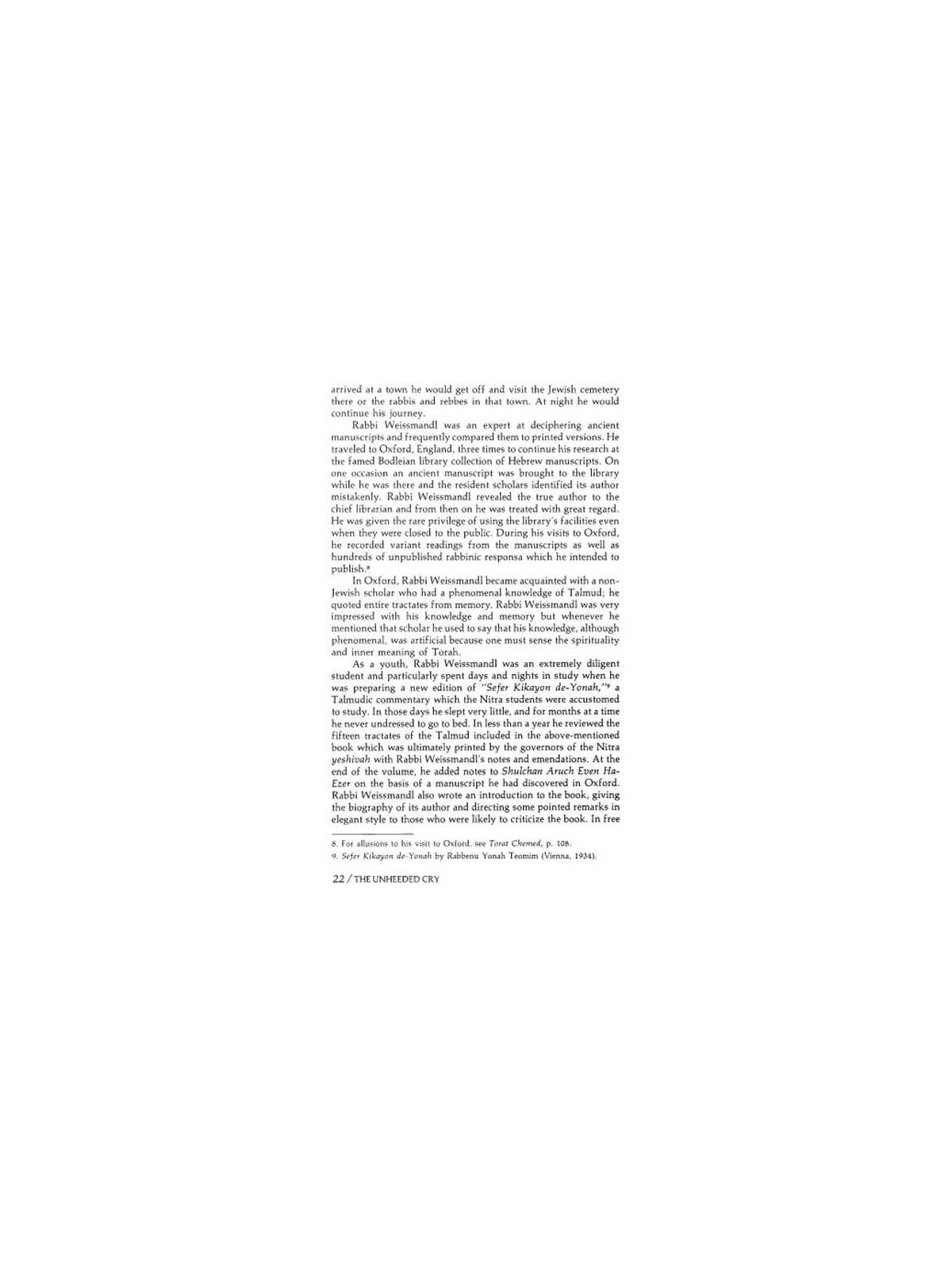 The Unheeded Cry - Hardcover | Books | Judaica