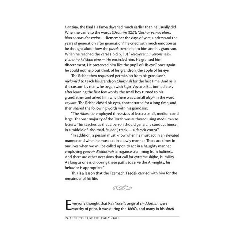 Touched by the Parashah Vayikra/Bamidbar/Devarim | Books | Judaica