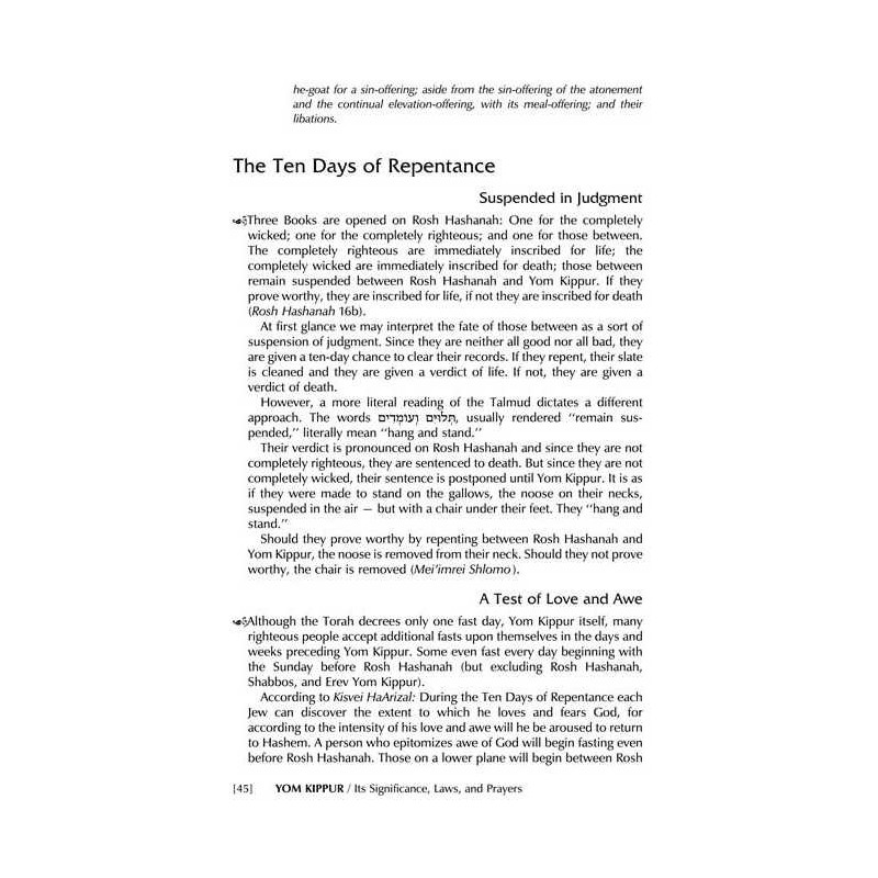 Yom Kippur: Its Significance, Laws, And Prayers -  | Books | Judaica