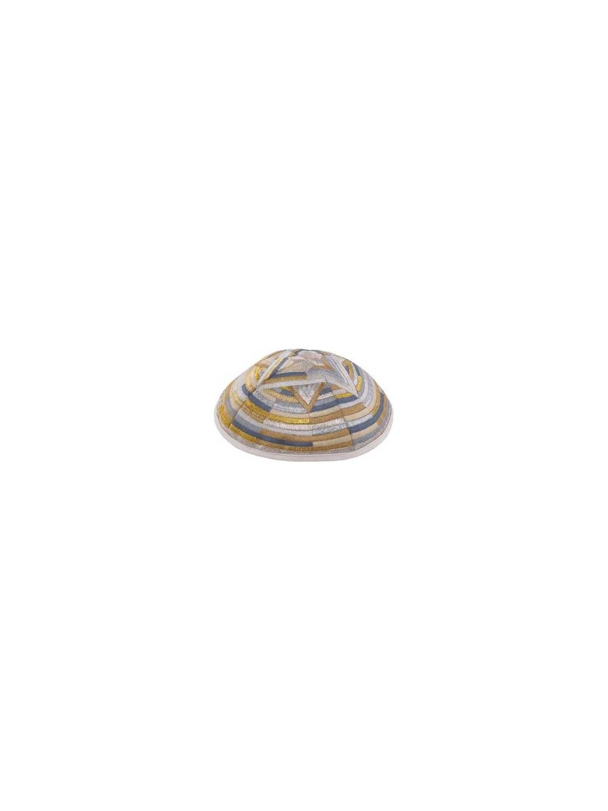 Kippah - Embroidered- Large Magen David --Silver & | Kippahs | Judaica