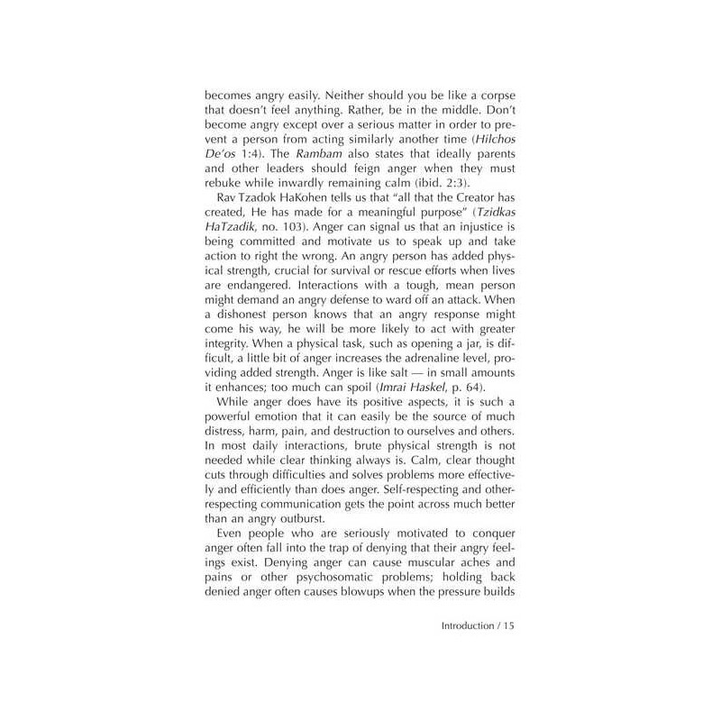 Anger: The Inner Teacher - Hardcover | Books | Judaica