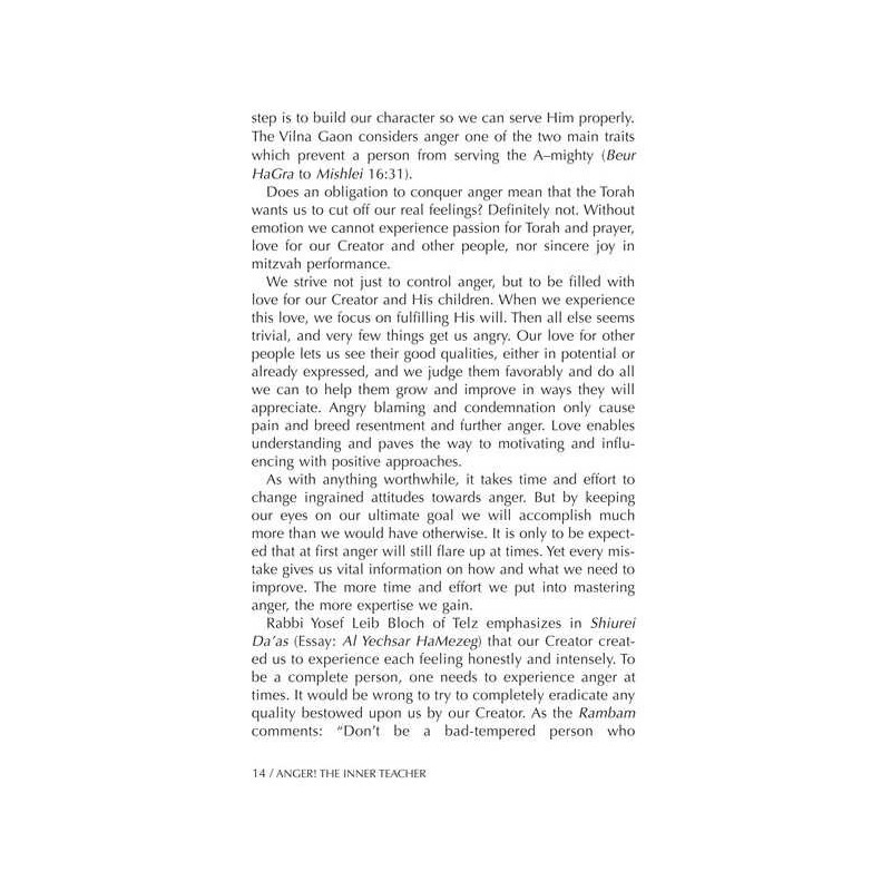 Anger: The Inner Teacher - Hardcover | Books | Judaica