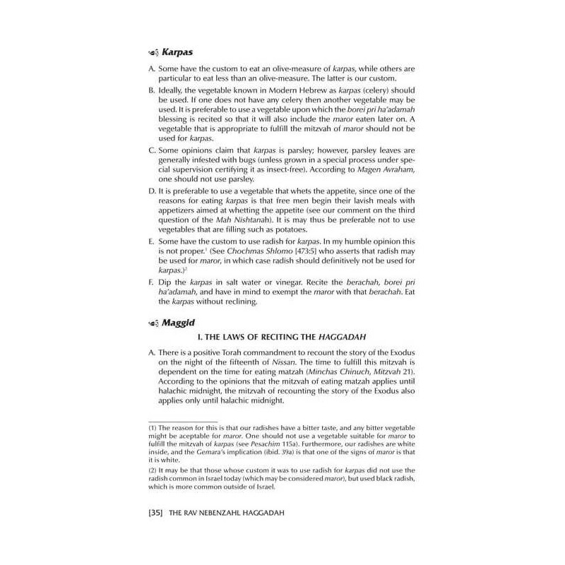 The Rav Nebenzahl Haggadah - Hardcover | Passover | Judaica