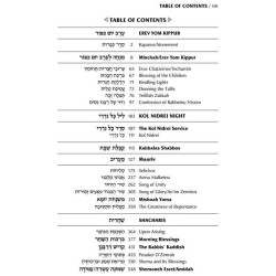 Interlinear Machzor: Yom Kippur Sefard Full Size | Books | Judaica