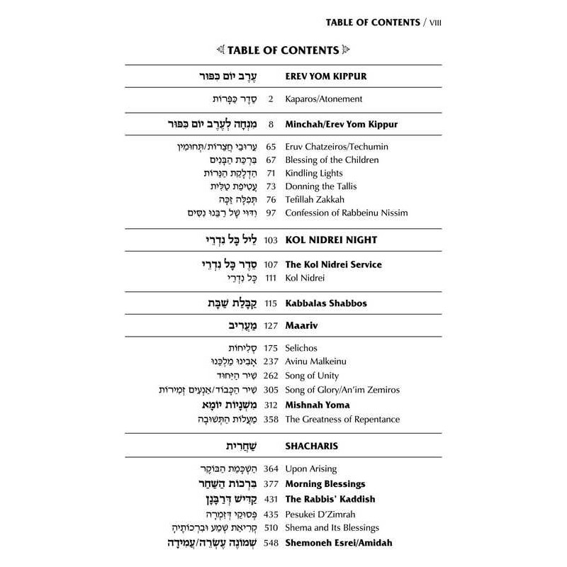 Interlinear Machzor: Yom Kippur Sefard Full Size | Books | Judaica