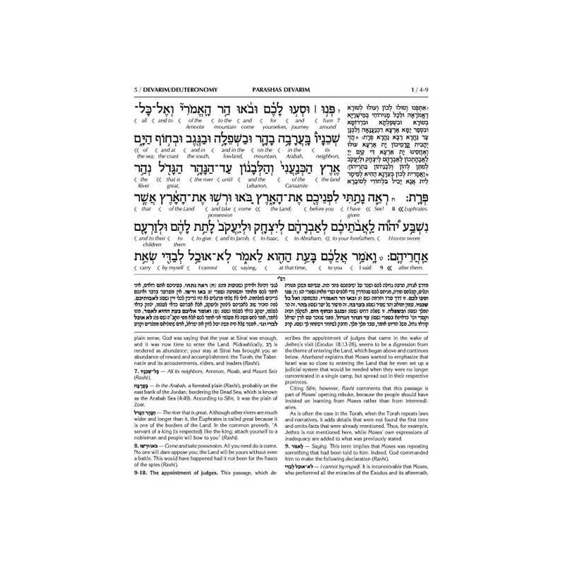 Schottenstein Ed Interlinear Chumash Vol 5: Devari | Books | Judaica