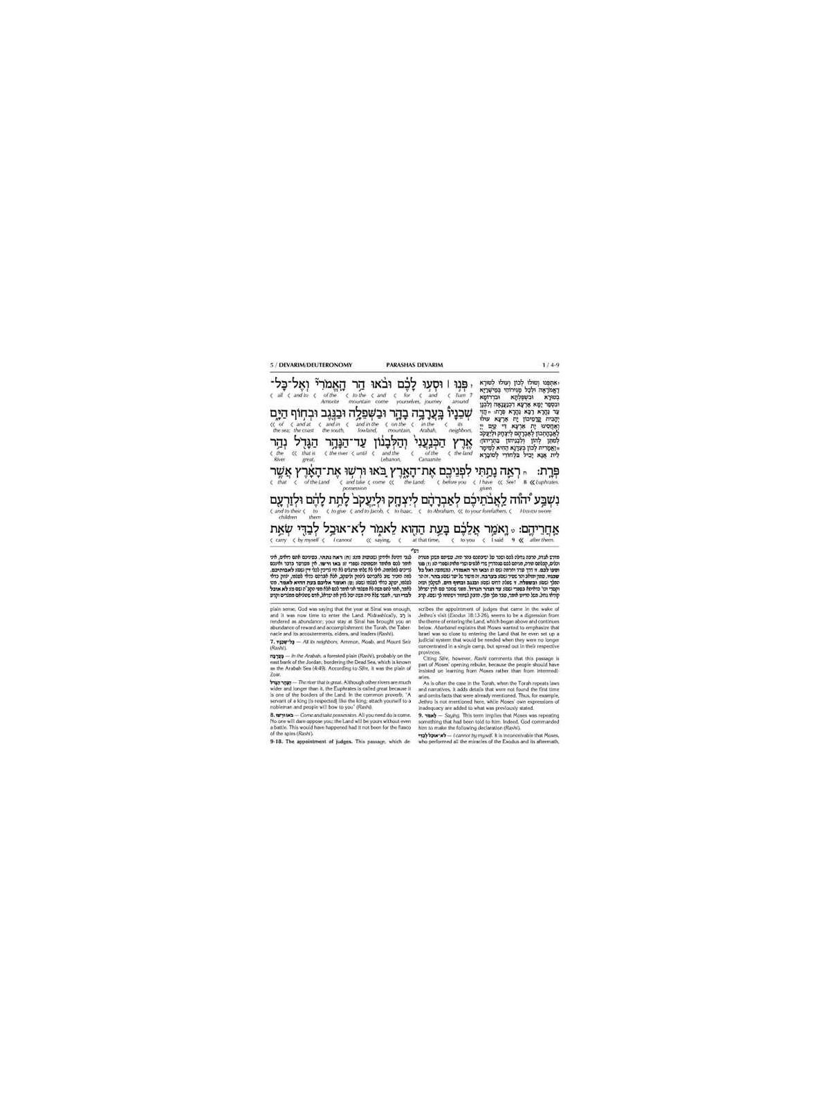 Schottenstein Ed Interlinear Chumash Vol 5: Devari | Books | Judaica