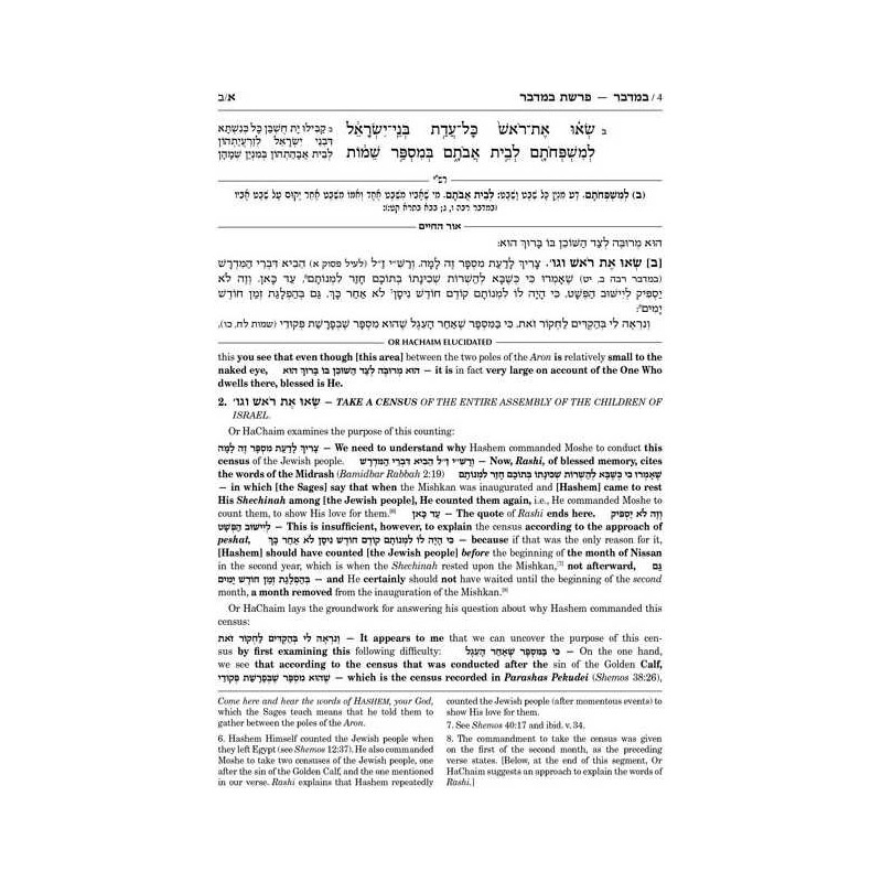 Or HaChaim Bamidbar Volume 1 - Yaakov and Ilana Me | Books | Judaica