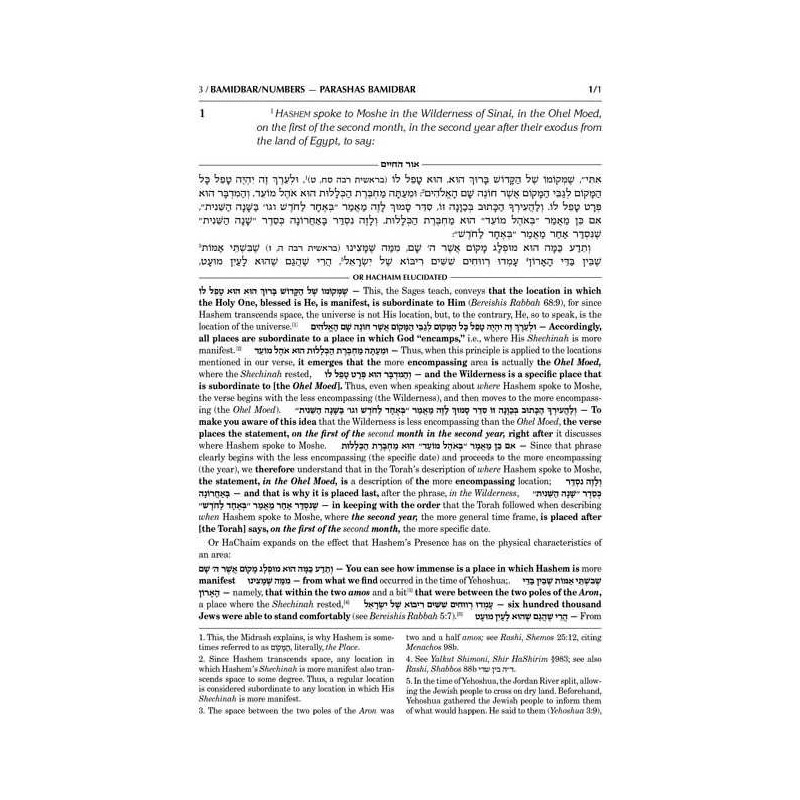 Or HaChaim Bamidbar Volume 1 - Yaakov and Ilana Me | Books | Judaica