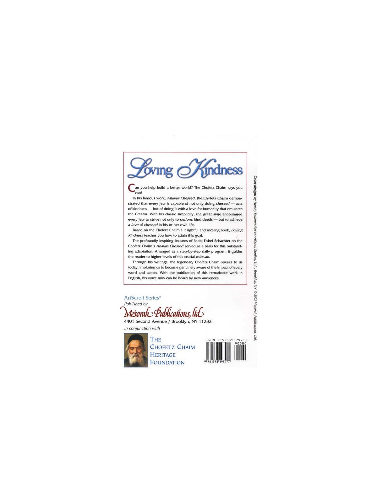 Chofetz Chaim: Loving Kindness - Pocket Size Hardc | Books | Judaica