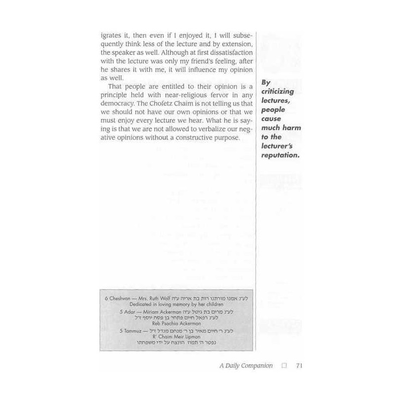 Chofetz Chaim: A Daily Companion - Pocket Size - H | Books | Judaica