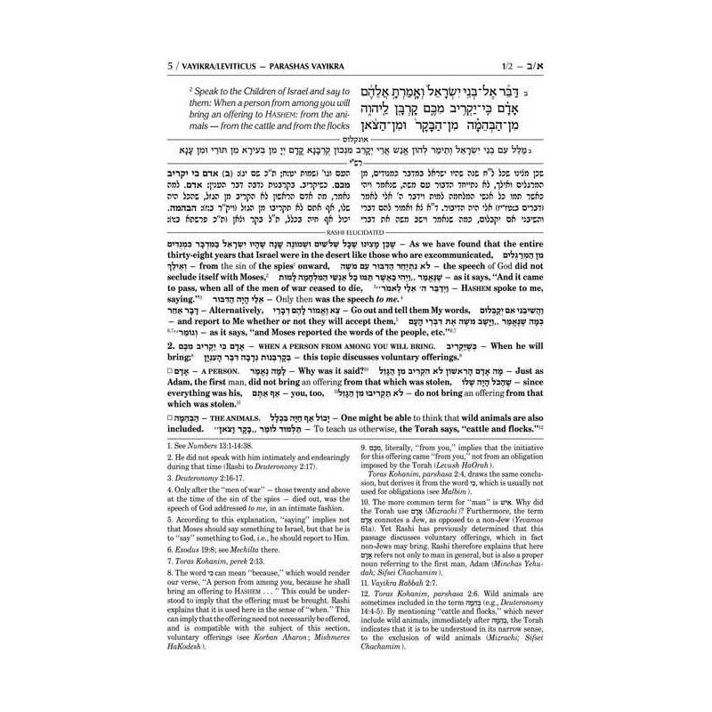 Sapirstein Edition Rashi - 3 - Vayikra - Student S | Books | Judaica