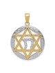 14k Yellow Gold and Rhodium Polished Star of David | Jewelry | Judaica
