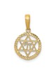 14k Yellow Gold Star of David and Chai Circle Pend | Jewelry | Judaica
