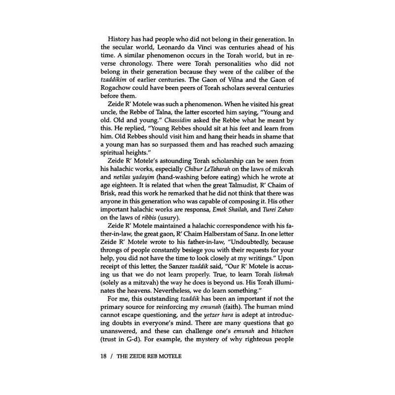 The Zeide Reb Motele - Hardcover | Books | Judaica