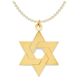 14k Yellow Gold Laser-Etched Star Of David Pendant | Jewelry | Judaica