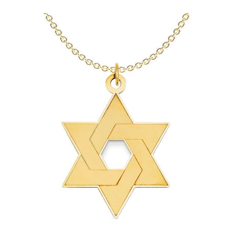 14k Yellow Gold Laser-Etched Star Of David Pendant | Jewelry | Judaica
