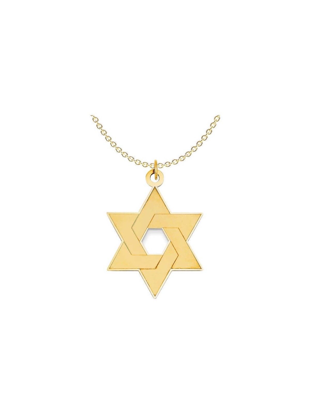 14k Yellow Gold Laser-Etched Star Of David Pendant | Jewelry | Judaica