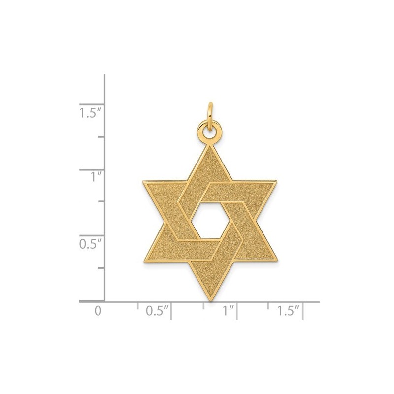 14k Yellow Gold Laser-Etched Star Of David Pendant | Jewelry | Judaica