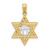 14k Yellow Gold And Rhodium Chai Star of David Pen | Jewelry | Judaica