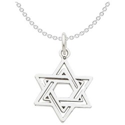 14k White Gold Diamond-Cut Star of David Pendant | Jewelry | Judaica
