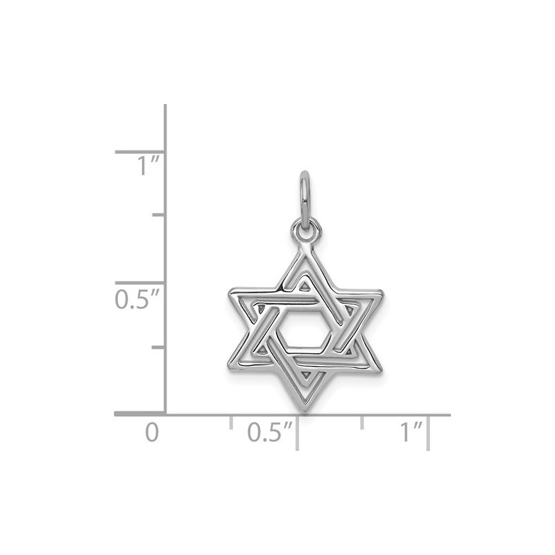 14k White Gold Diamond-Cut Star of David Pendant | Jewelry | Judaica