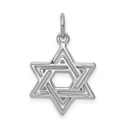 14k White Gold Diamond-Cut Star of David Pendant | Jewelry | Judaica