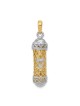 14k Two-Tone Gold Mezuzah WIth Shin Pendant | Jewelry | Judaica