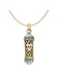 14k Two-Tone Gold Mezuzah WIth Shin Pendant | Jewelry | Judaica