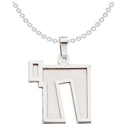 14k White Gold Square Chai Pendant | Jewelry | Judaica