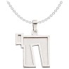 14k White Gold Square Chai Pendant | Jewelry | Judaica