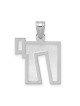 14k White Gold Square Chai Pendant | Jewelry | Judaica