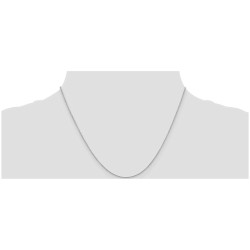 14k White Gold 18-Inch Cable Necklace Chain | Jewelry | Judaica