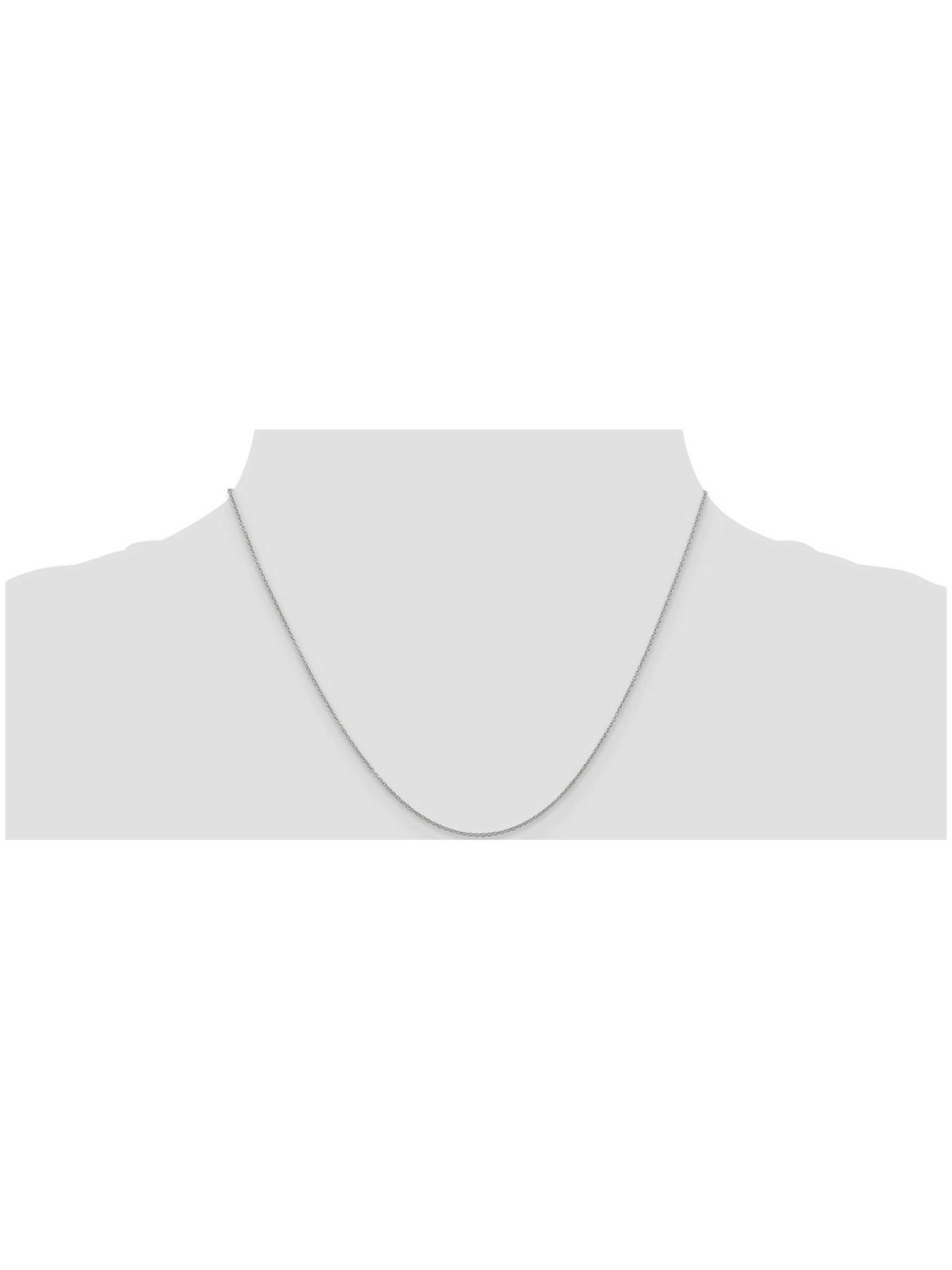 14k White Gold 18-Inch Cable Necklace Chain | Jewelry | Judaica