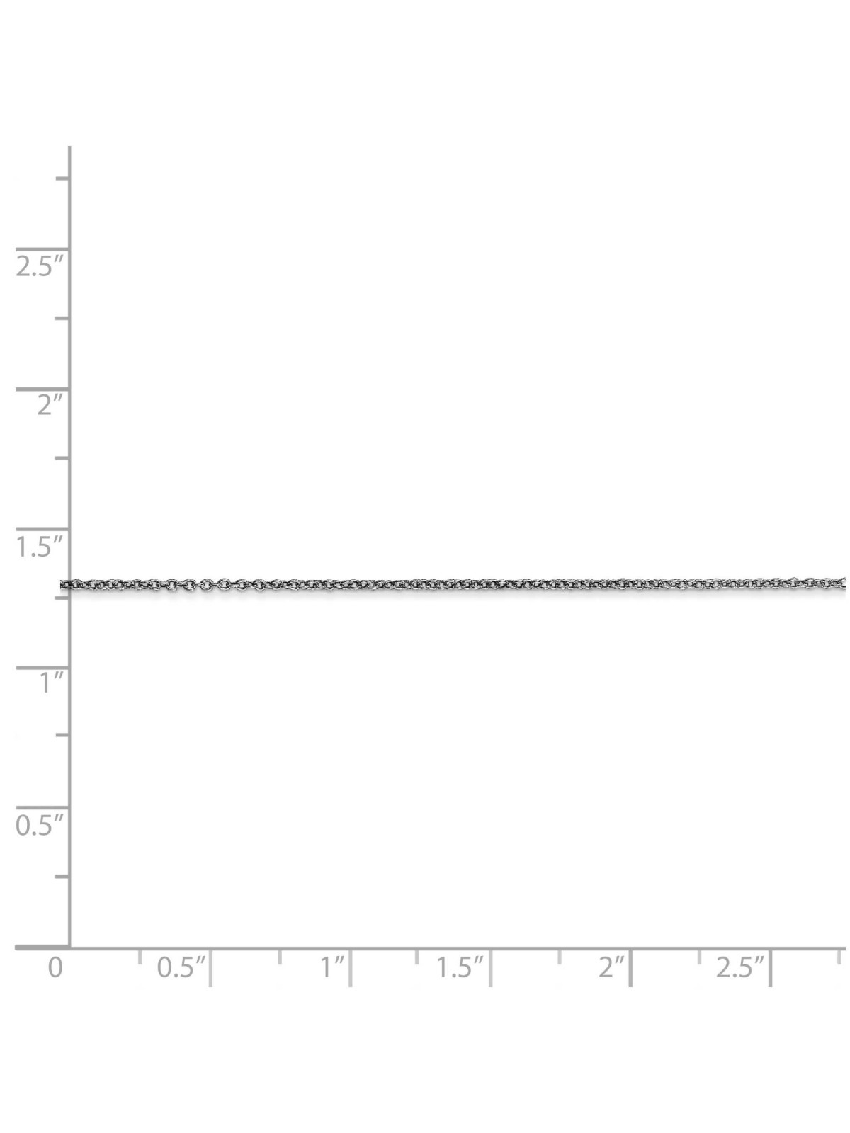 14k White Gold 18-Inch Cable Necklace Chain | Jewelry | Judaica